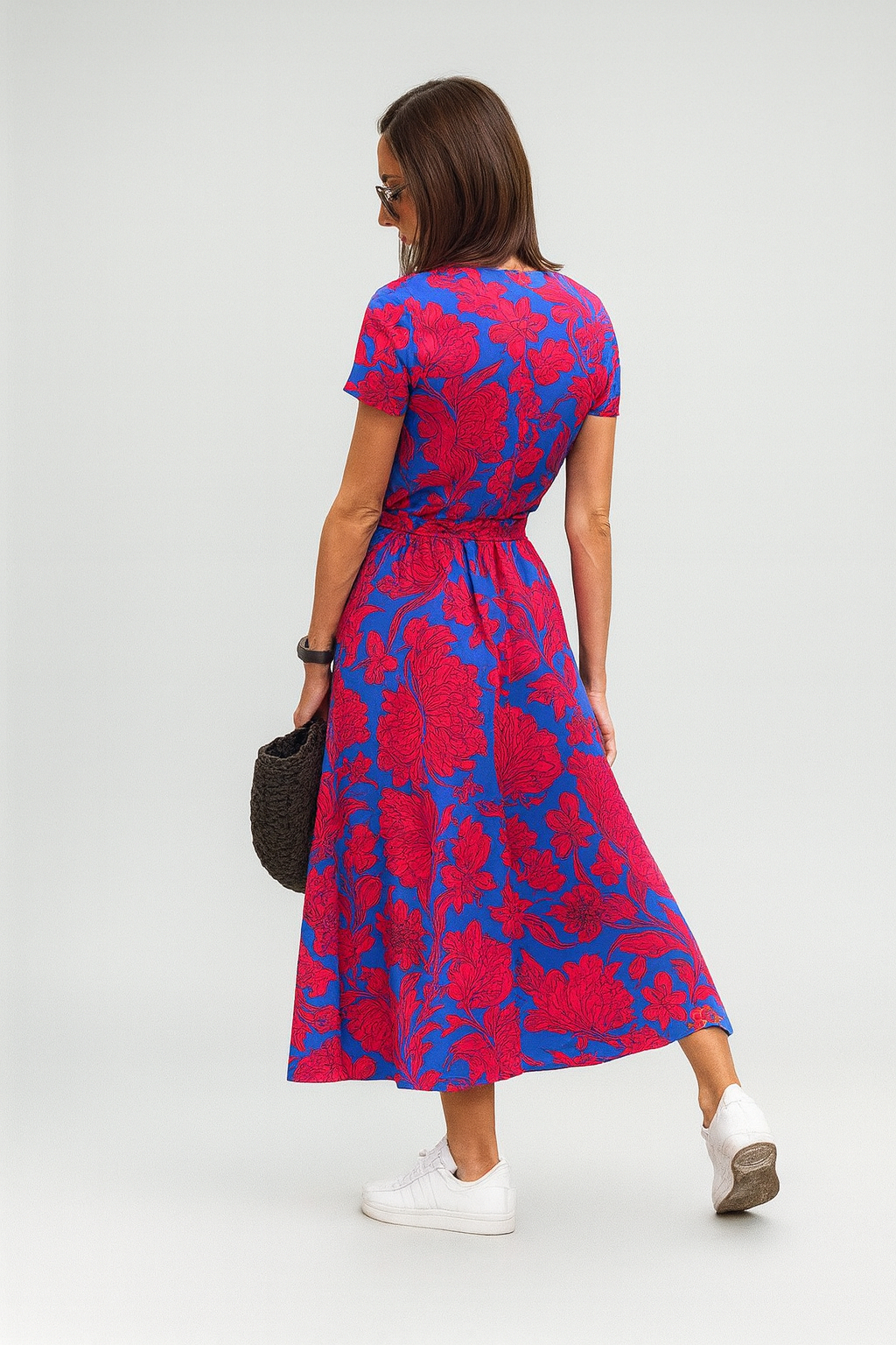 Alina Floral Wrap Midi Dress