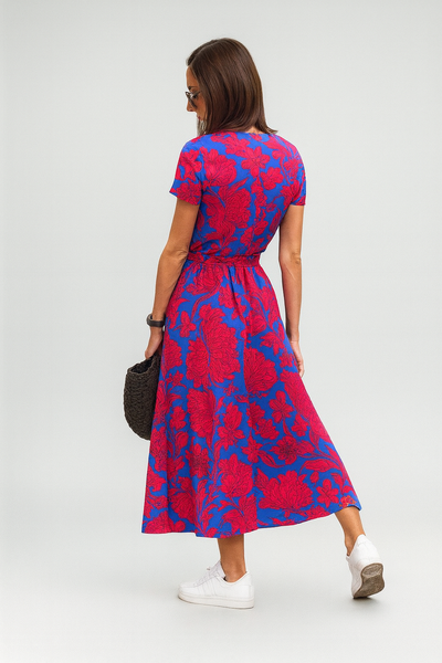 Alina Floral Wrap Midi Dress