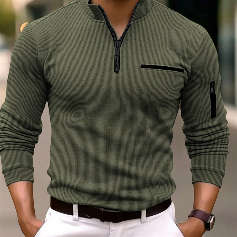 Gustavo Long Sleeve Shirt with Zip Closure