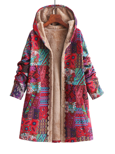 Maribel - Patchwork Coat Boho Hooded Winter Jacket