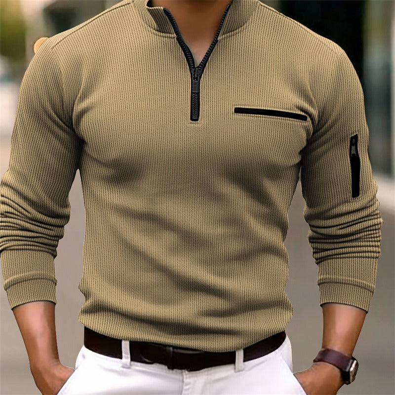 Gustavo Long Sleeve Shirt with Zip Closure