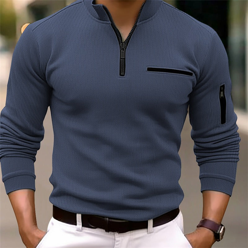 Gustavo Long Sleeve Shirt with Zip Closure