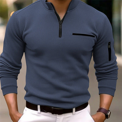 Gustavo Long Sleeve Shirt with Zip Closure
