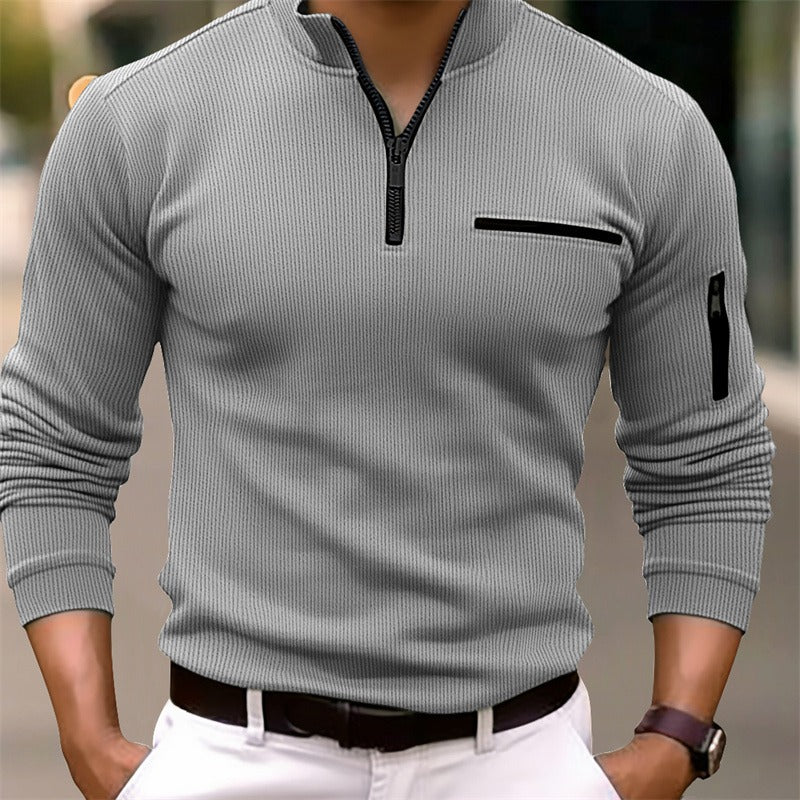Gustavo Long Sleeve Shirt with Zip Closure