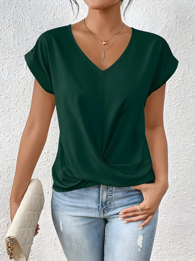 Marie Twist Front V-Neck Top