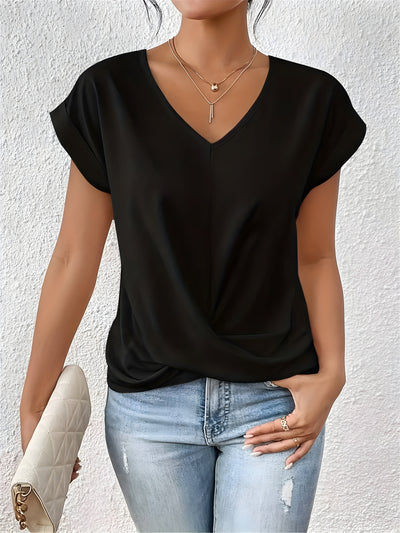 Marie Twist Front V-Neck Top