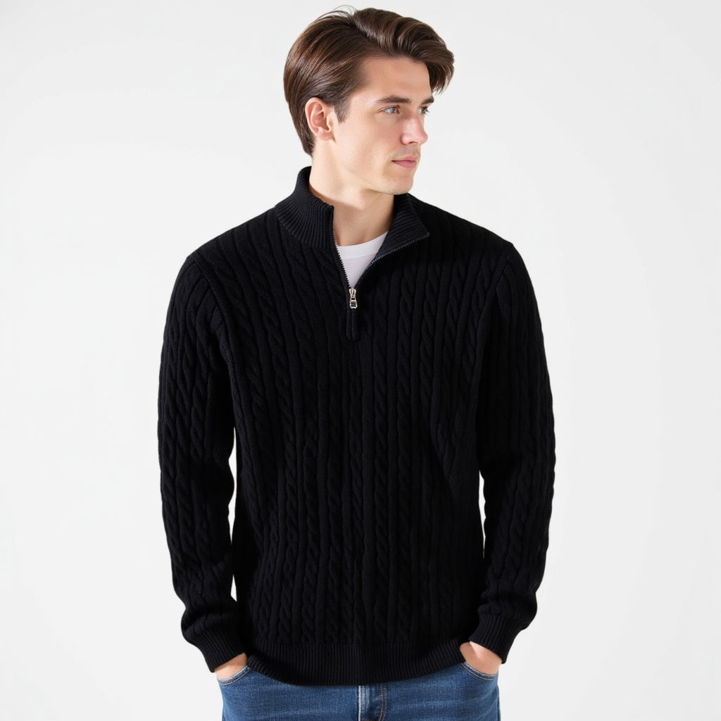 Steven Zipped Cable Sweater