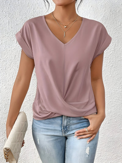 Marie Twist Front V-Neck Top