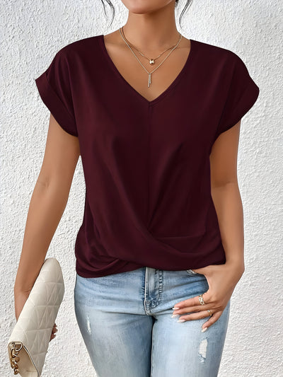 Marie Twist Front V-Neck Top