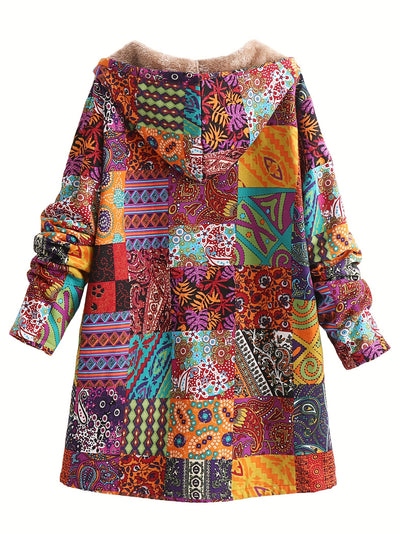 Maribel - Patchwork Coat Boho Hooded Winter Jacket