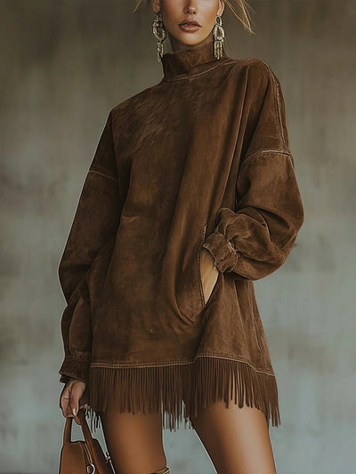 Sheri Cozy Suede Fringe Dress