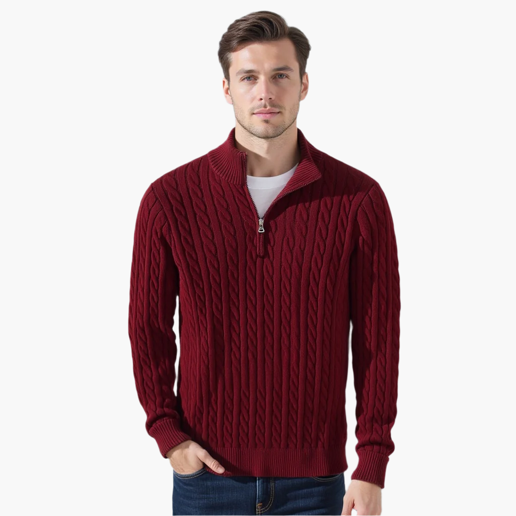 Steven Zipped Cable Sweater