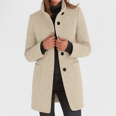 LIDIA High Collar Jacket Made from Wool Blend