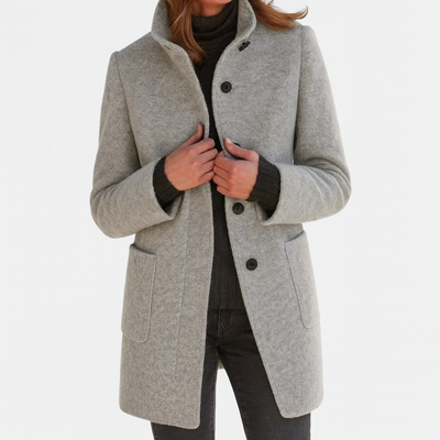 LIDIA High Collar Jacket Made from Wool Blend