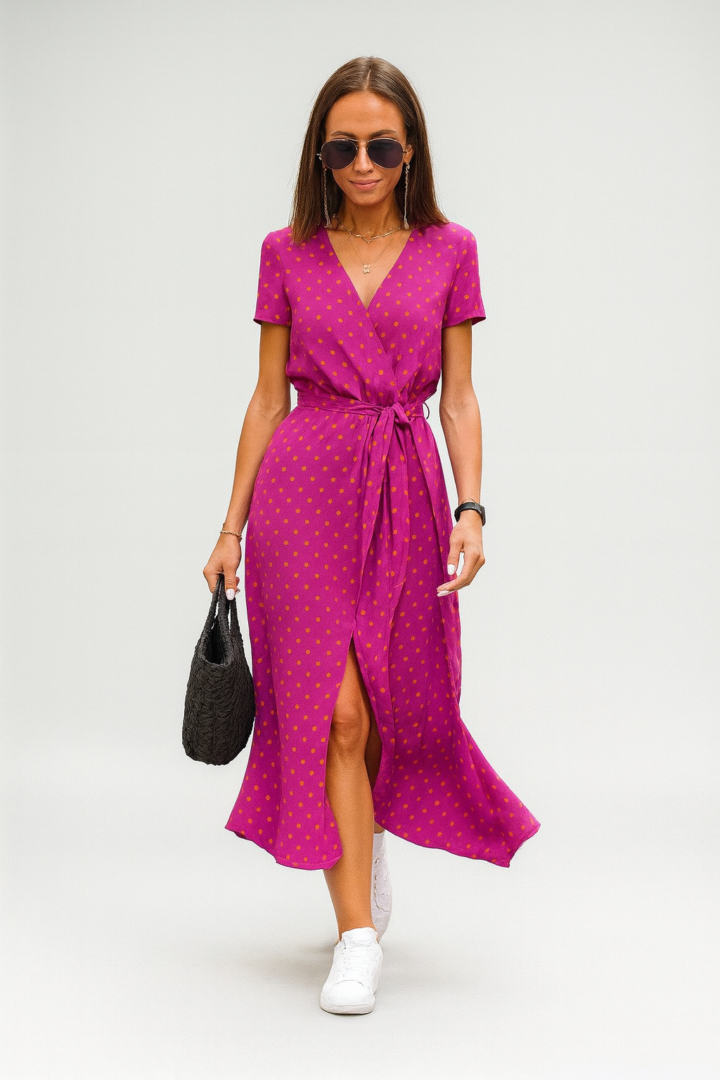 Alina Floral Wrap Midi Dress