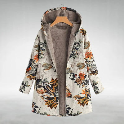 Margery Elegant Floral Fleece Jacket