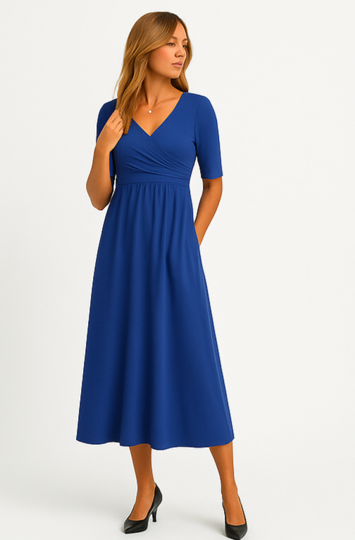 Isabella Crossed dress with short sleeves