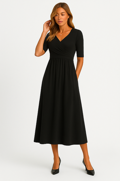 Isabella Crossed dress with short sleeves