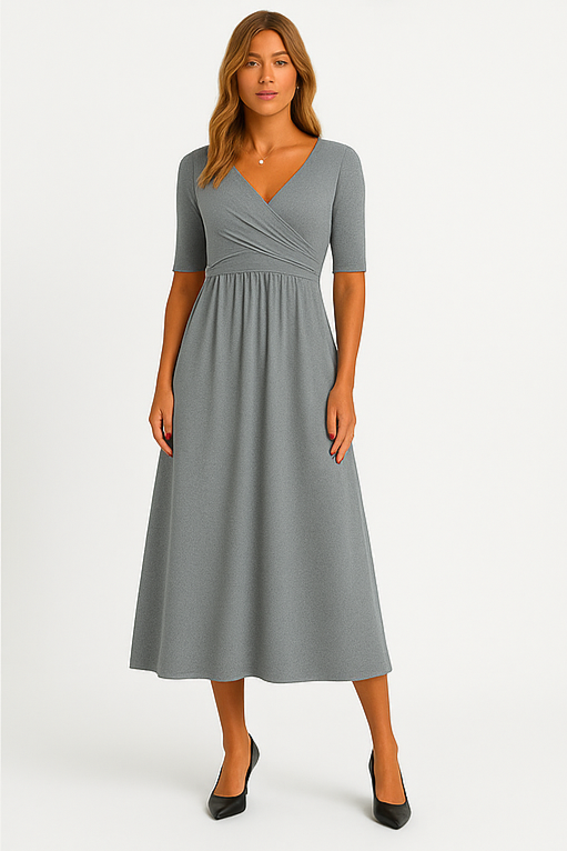Isabella Crossed dress with short sleeves