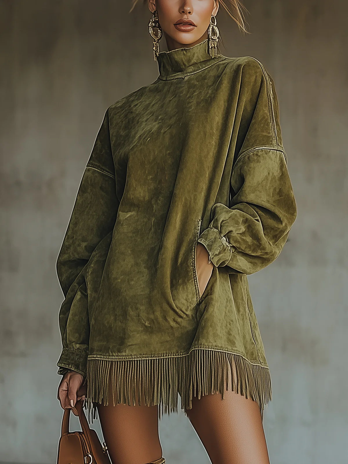 Sheri Cozy Suede Fringe Dress