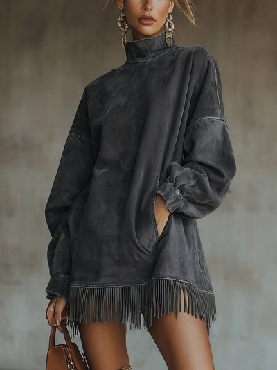 Sheri Cozy Suede Fringe Dress