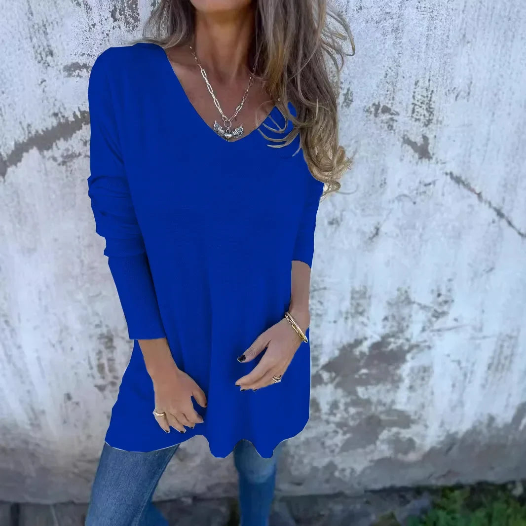 Leona Relaxed V-Neck Knit Tunic