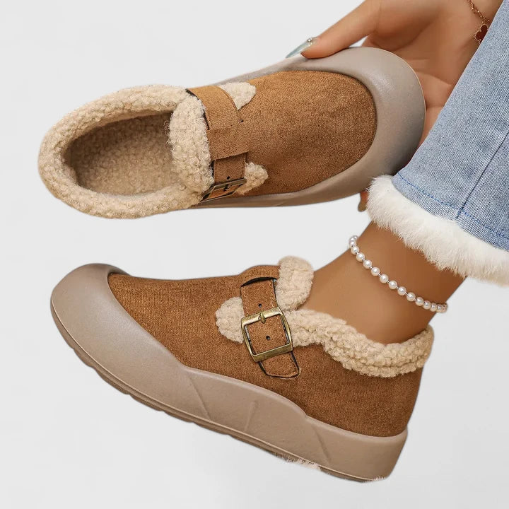 Evelaine | Cozy Buckle Slip-Ons