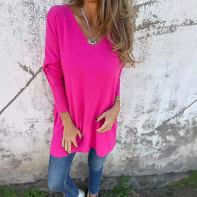 Leona Relaxed V-Neck Knit Tunic