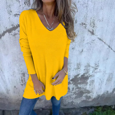 Leona Relaxed V-Neck Knit Tunic