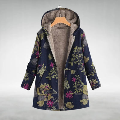 Margery Elegant Floral Fleece Jacket