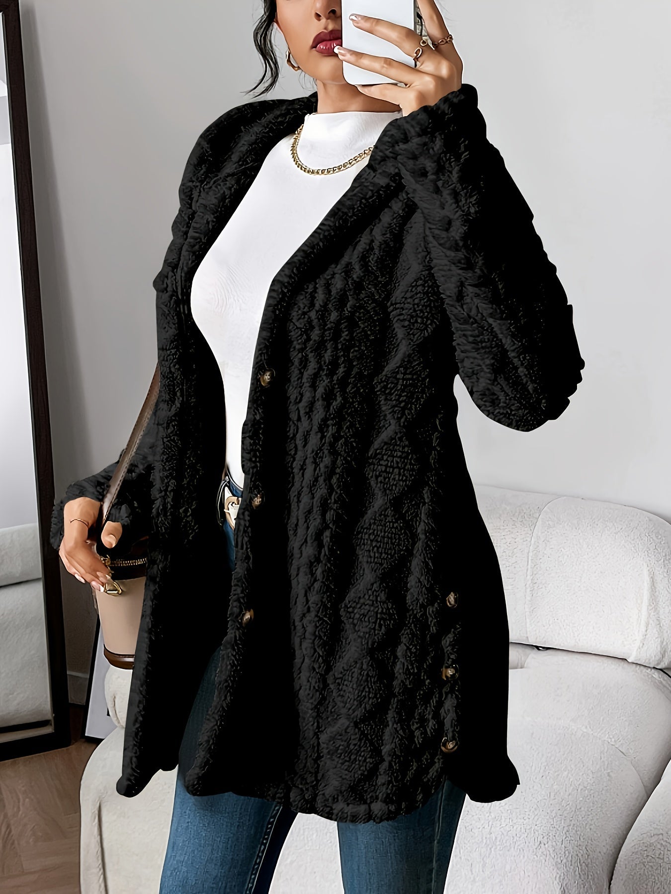 Maria Plush Hooded Cardigan