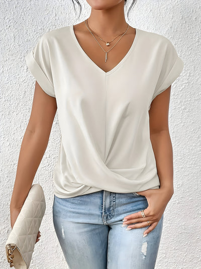 Marie Twist Front V-Neck Top