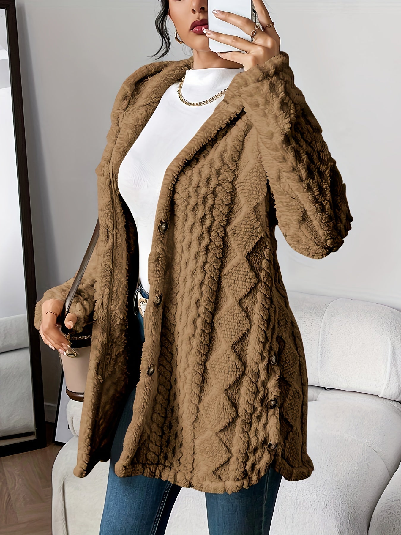 Maria Plush Hooded Cardigan