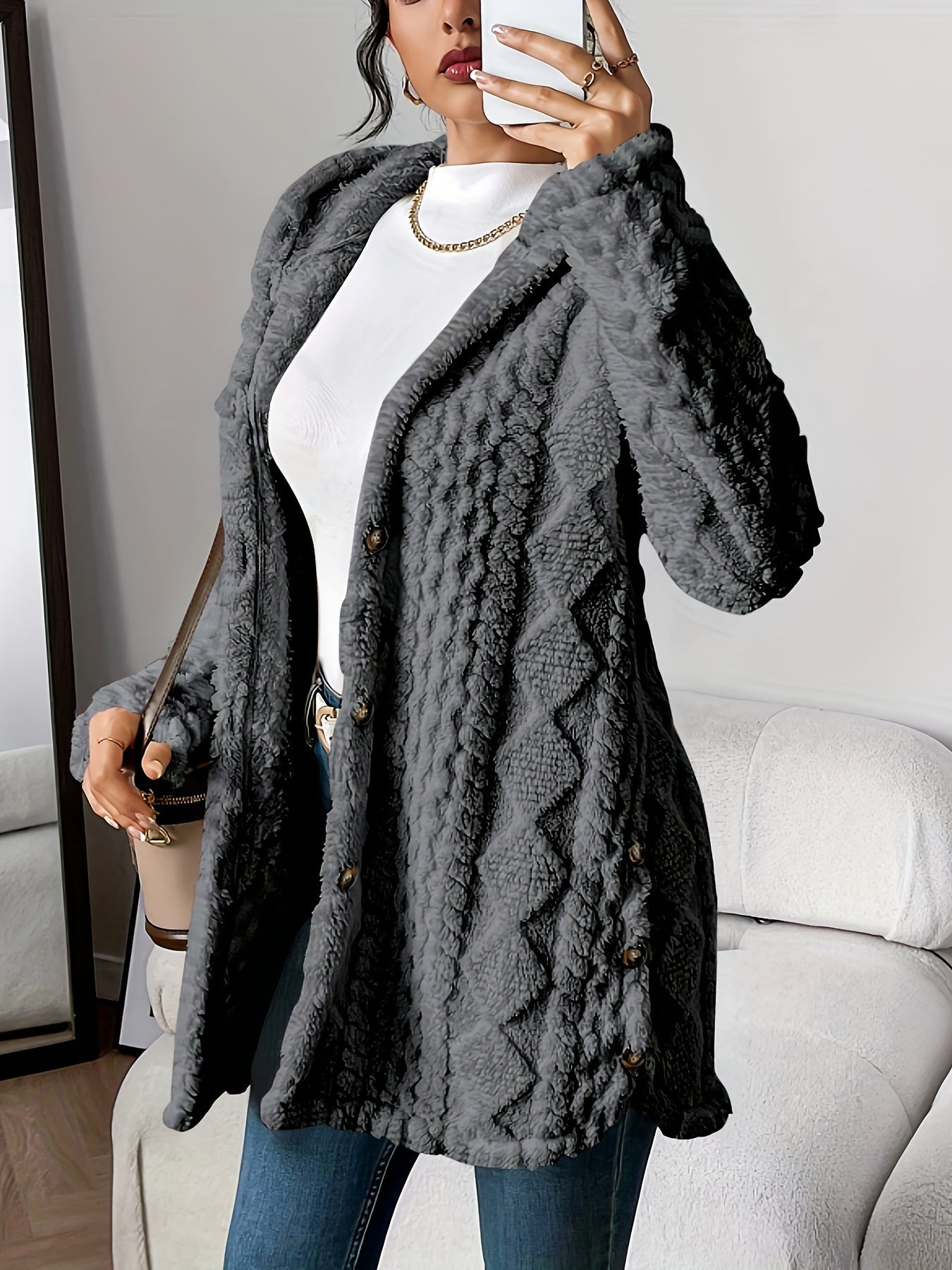 Maria Plush Hooded Cardigan