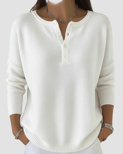 Clara Timeless Knit Henley Sweater