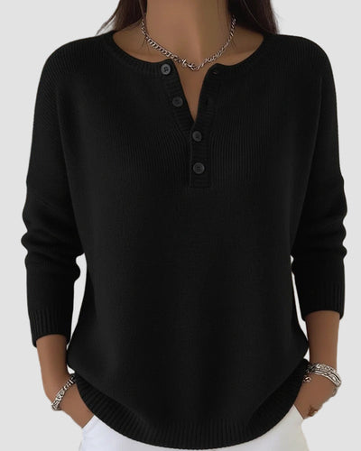 Clara Timeless Knit Henley Sweater