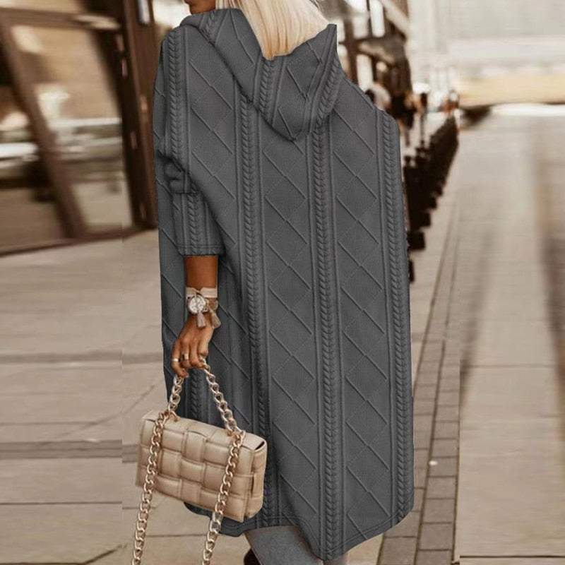 Eve Long Knit Hooded Cardigan